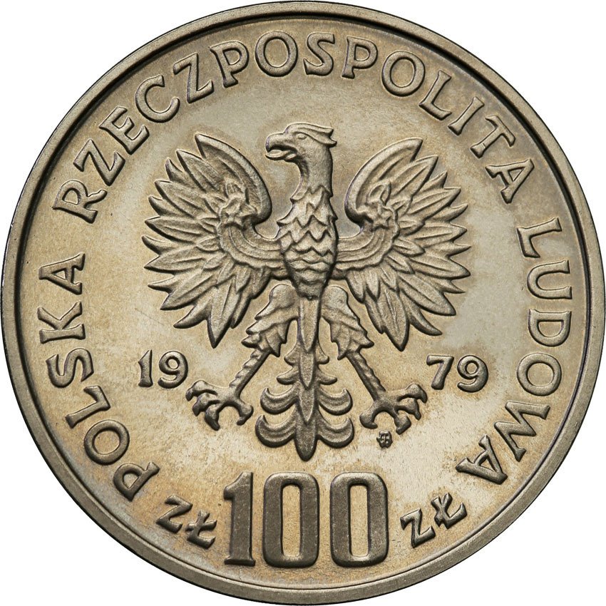 PRL. PRÓBA Nikiel 100 złotych 1979 Wieniawski